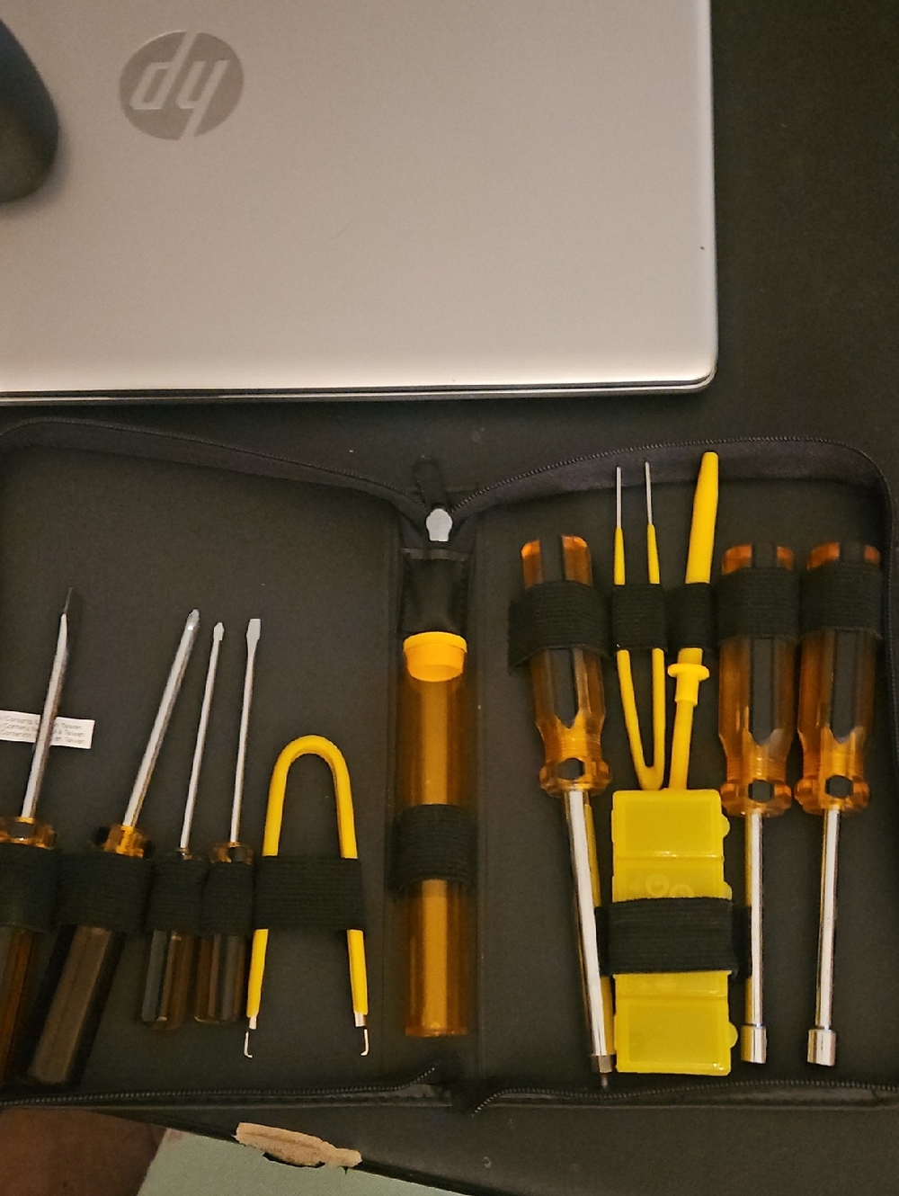 Electronics Repair Tool Kit - Yellow and Amber Precision Screwdrivers